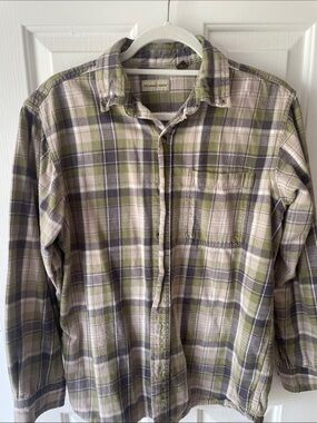 Hobbs Creek Olive Plaid Long-Sleeve Button-Down Shirt